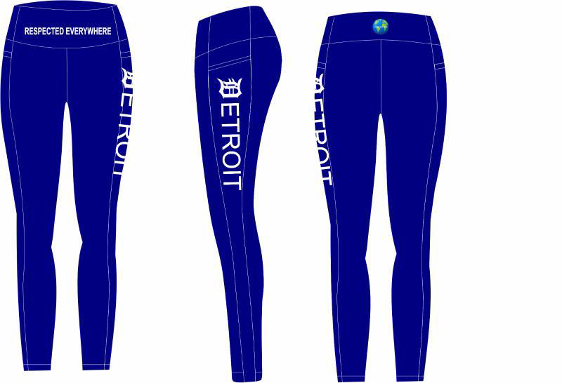 Detroit Yoga Shorts or Leggings (Navy Blue)
