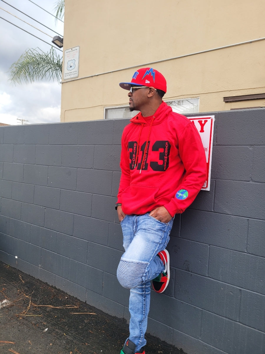 DRE 313 T-shirt or Hoodie or Pants (Red w/ Black)