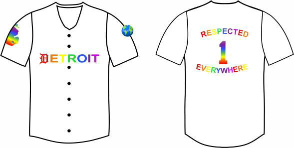White Baseball Jersey w/ Rainbow Letters