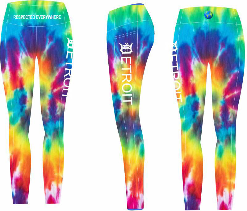 Detroit Yoga Shorts or Leggings (Tie Dye)