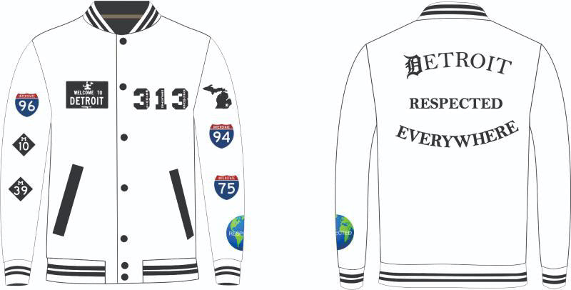 Detroit Day Satin Jacket (White)