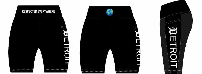 Detroit Yoga Shorts or Leggings (Black)