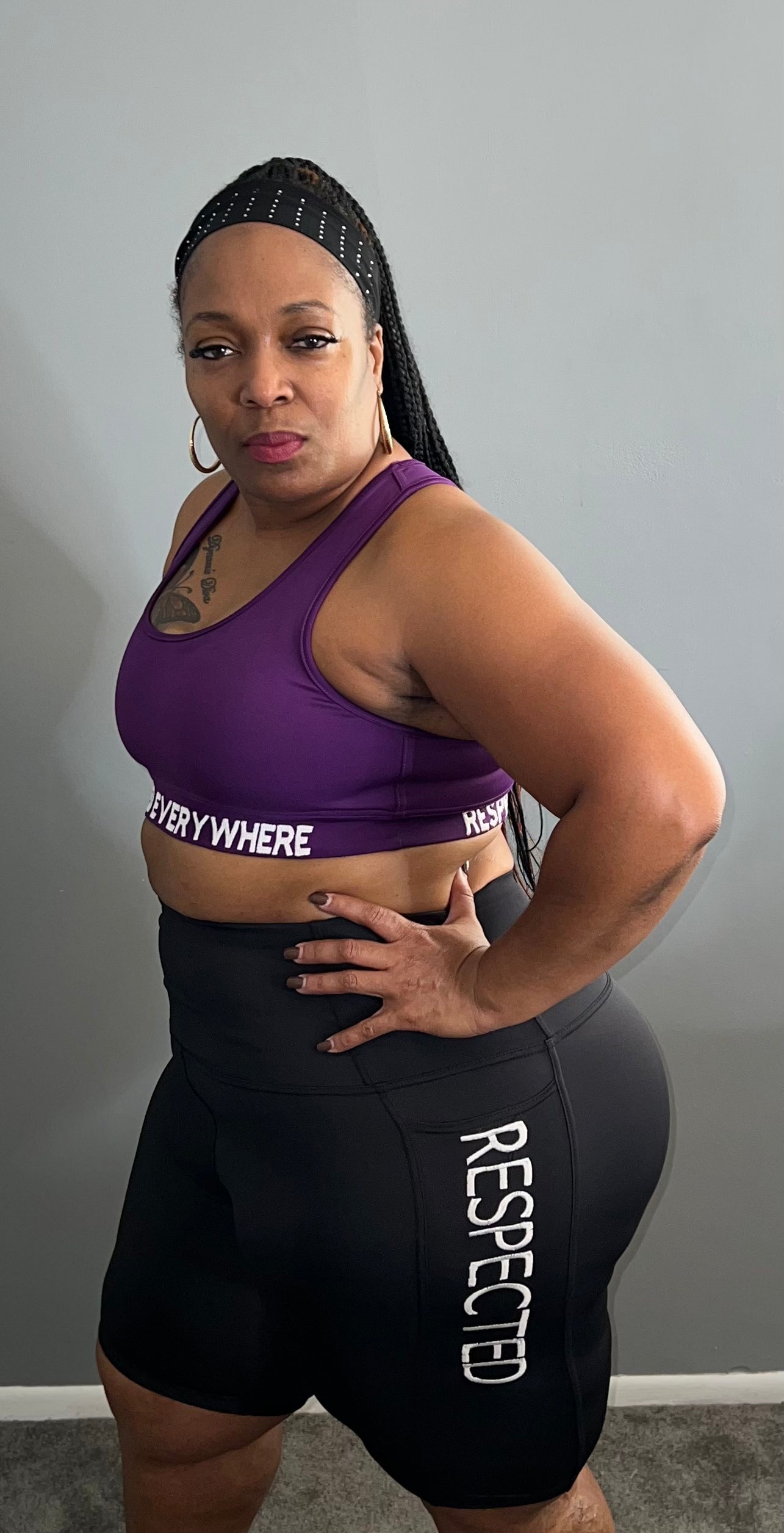 Respected Everywhere Sports Bra (Purple)