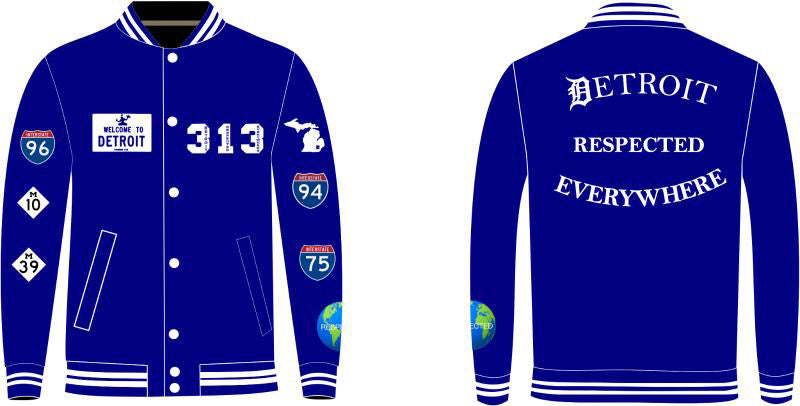 Detroit Day Satin Jacket (Royal Blue)