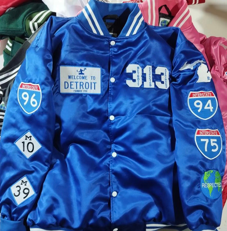 Detroit Day Satin Jacket (Royal Blue)