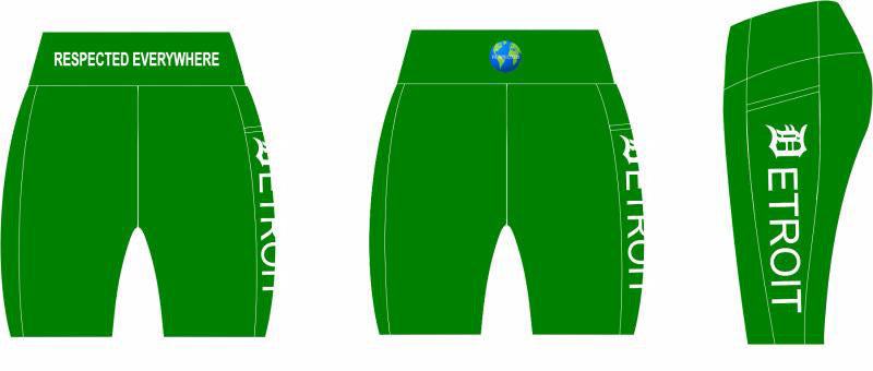 Detroit Yoga Shorts or Leggings (Green)