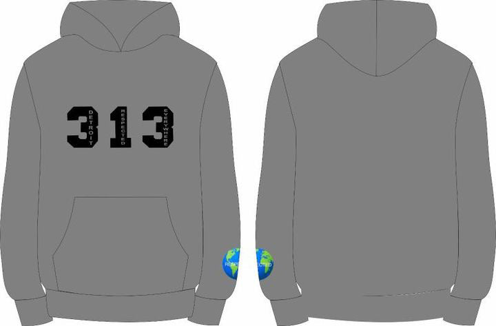 313 DRE Hoodie ( Gray w/ Black Letters) T-shirt or Hoodie or Pants or Shorts