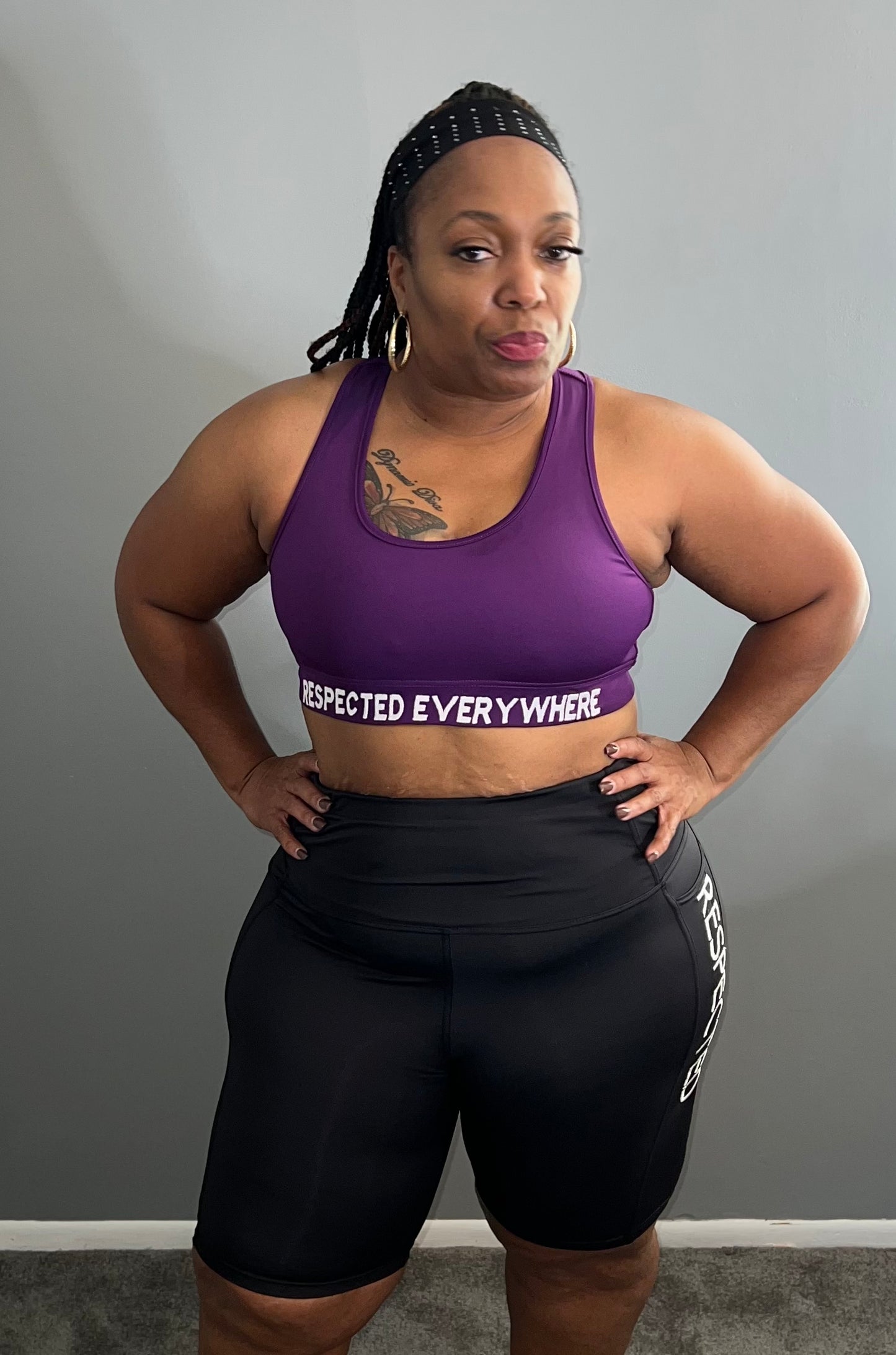 Respected Everywhere Sports Bra (Purple)