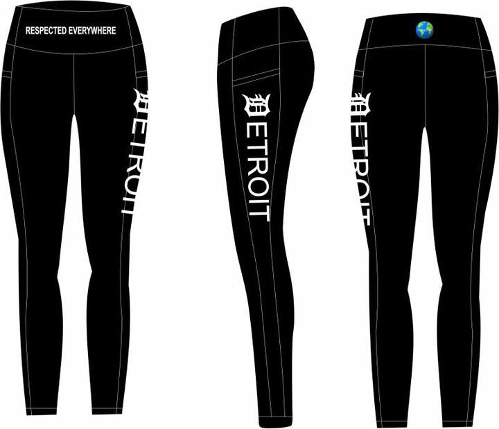 Detroit Yoga Shorts or Leggings (Black)