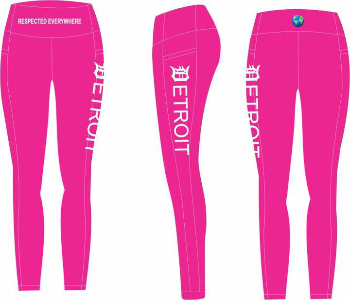 Detroit Yoga Shorts or Leggings (Pink)