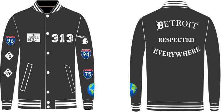 Detroit Day Satin Jacket (Black)
