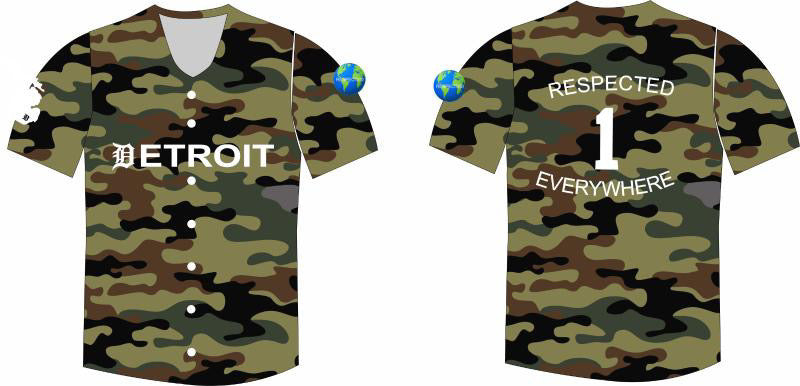Camo Baseball Jersey w/ White Letters