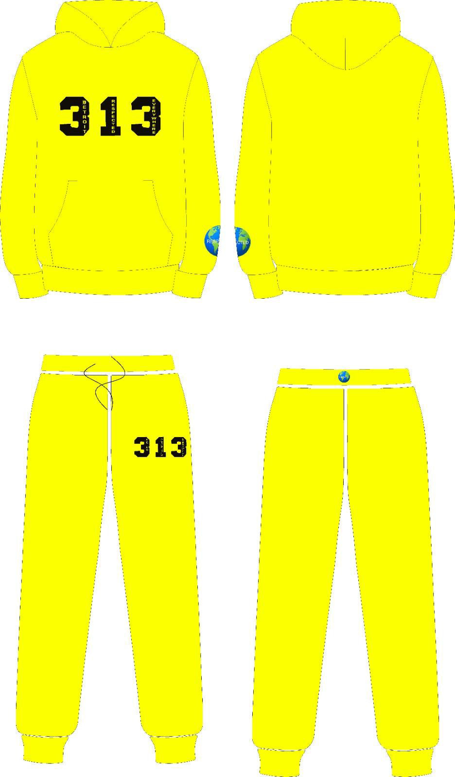 313 DRE Hoodie (yellow) Tshirt or Hoodie or Pants or Shorts