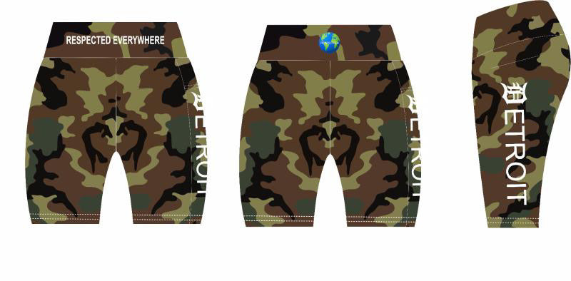 Detroit Yoga Shorts or Leggings (Camo)