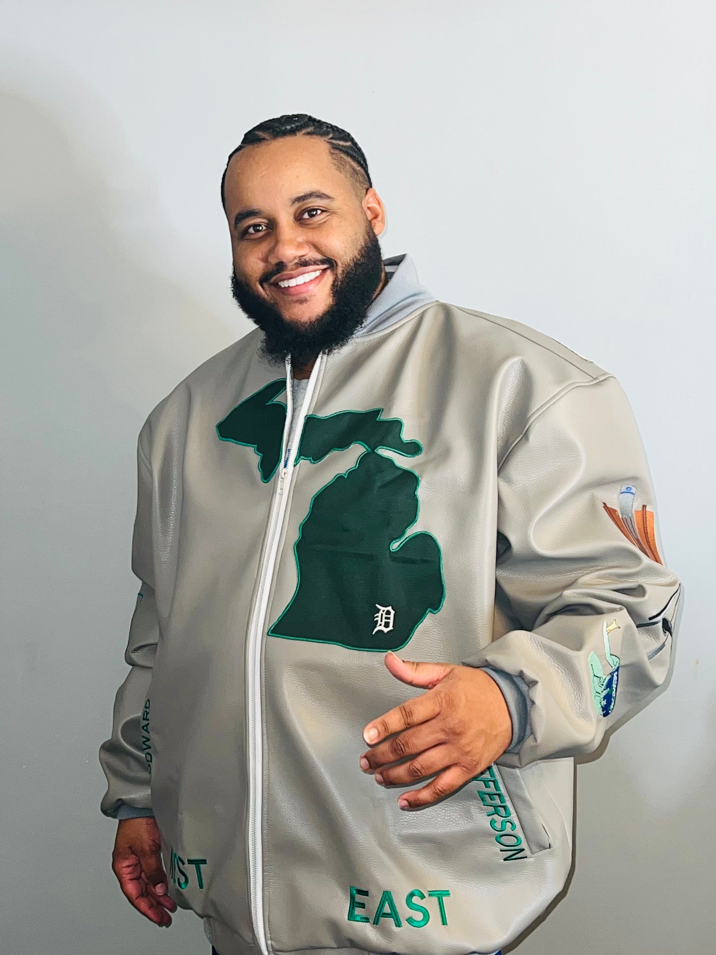 DRE Detroit Streets Leather Jacket (Gray
