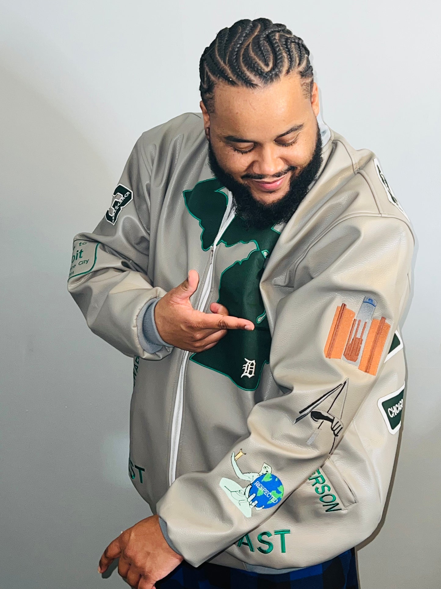 DRE Detroit Streets Leather Jacket (Gray