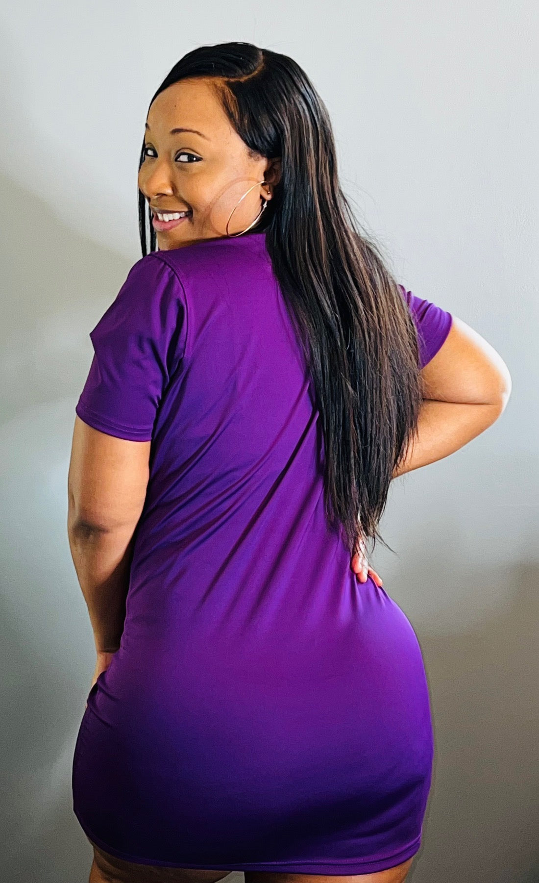 Fitted Tshirt Dress (Purple)