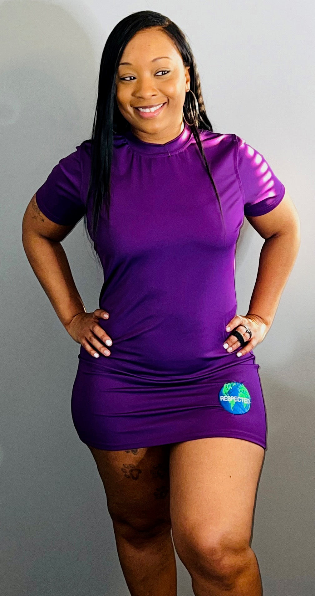 Fitted Tshirt Dress (Purple)