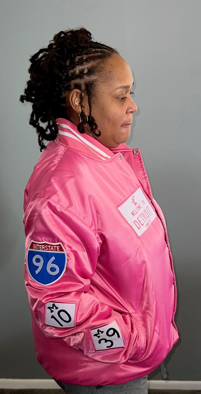 Detroit Day Satin Jacket (Pink)