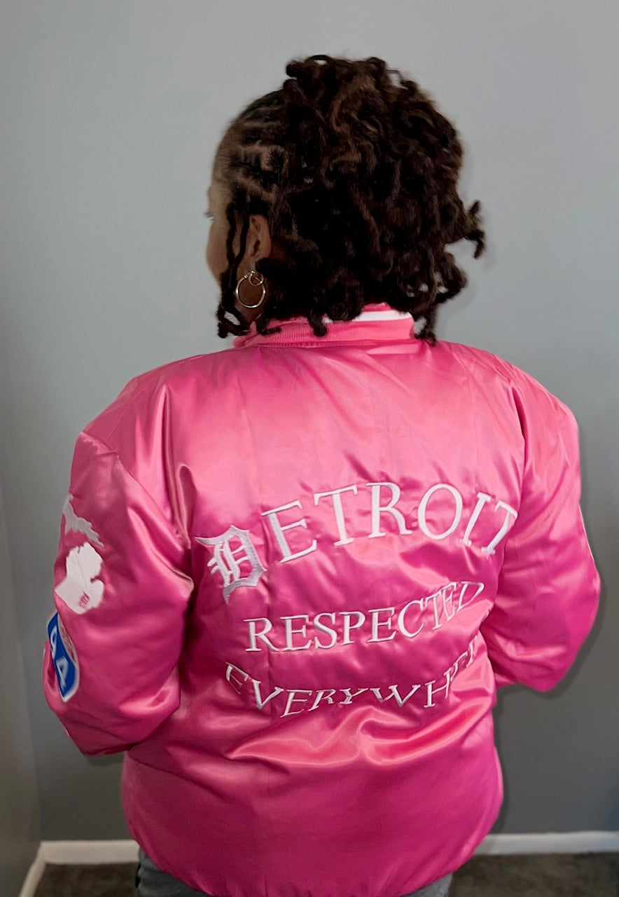 Detroit Day Satin Jacket (Pink)
