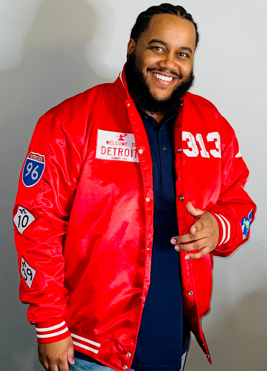 Detroit Day Satin Jacket (Red)