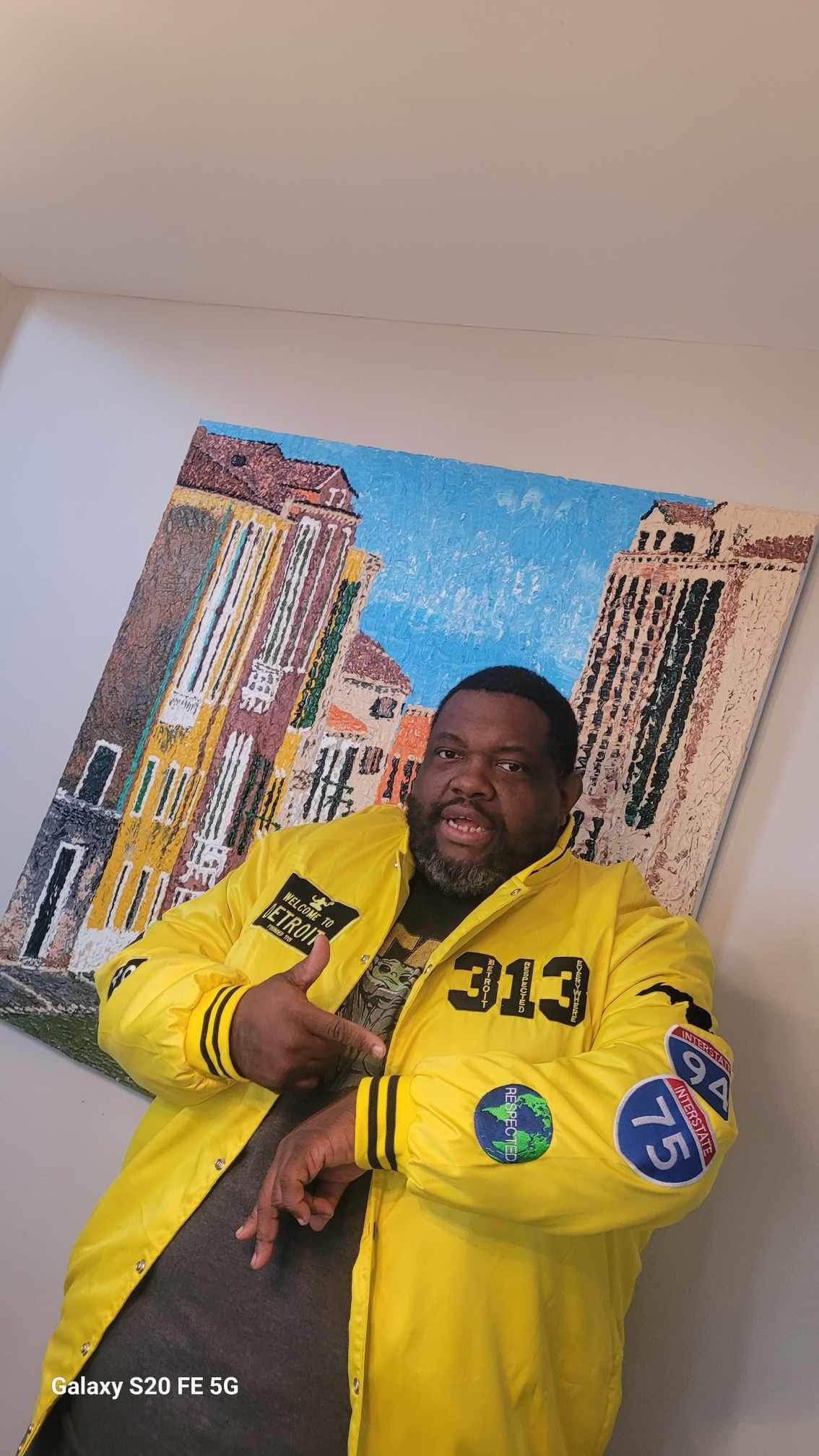 Detroit Day Satin Jacket (Yellow)