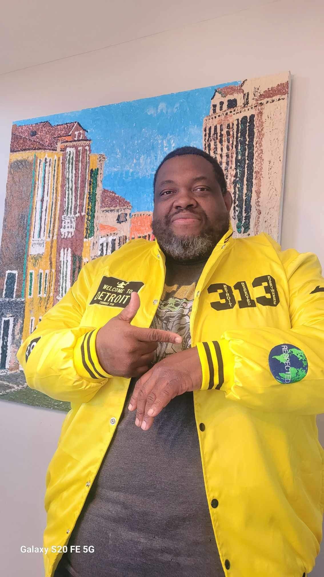 Detroit Day Satin Jacket (Yellow)
