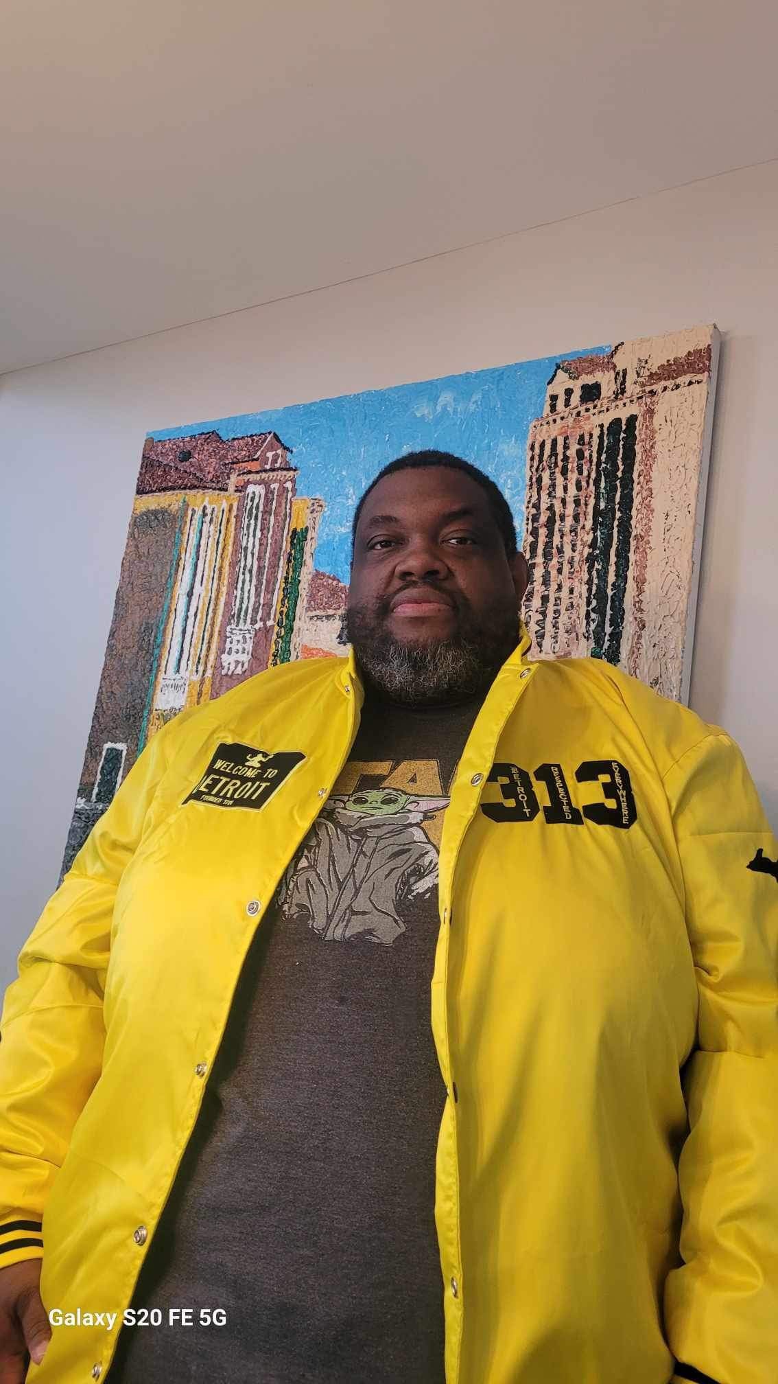 Detroit Day Satin Jacket (Yellow)