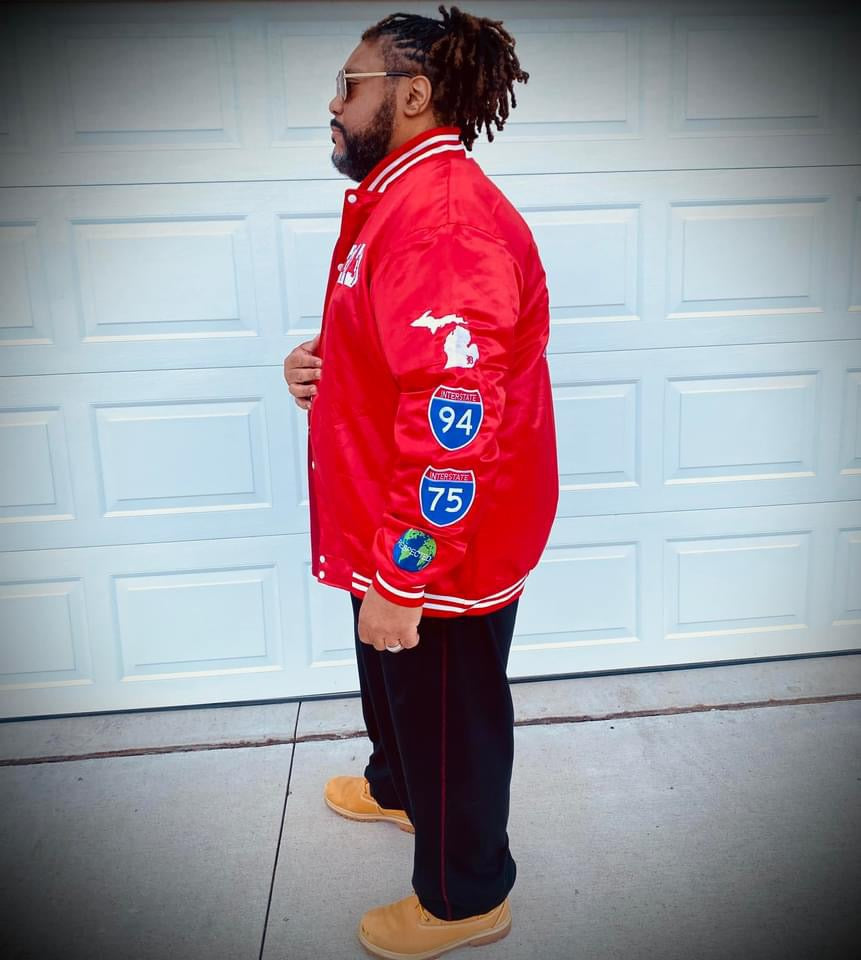 Detroit Day Satin Jacket (Red)