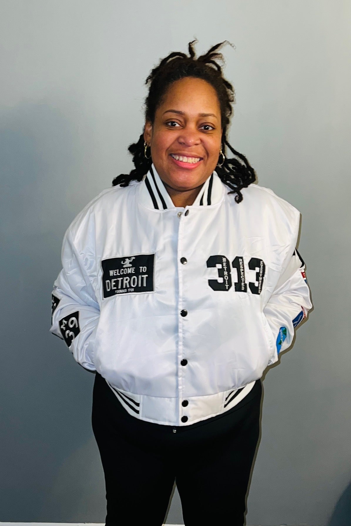 Detroit Day Satin Jacket (White)