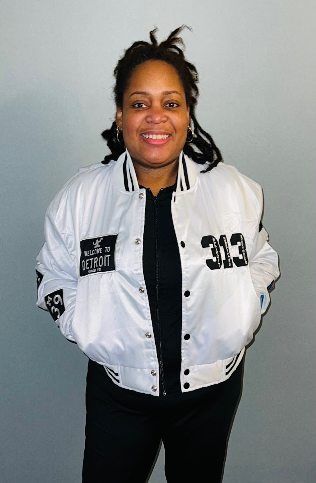 Detroit Day Satin Jacket (White)