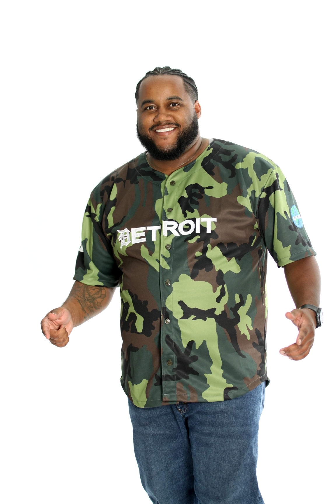 Camo Baseball Jersey w/ White Letters