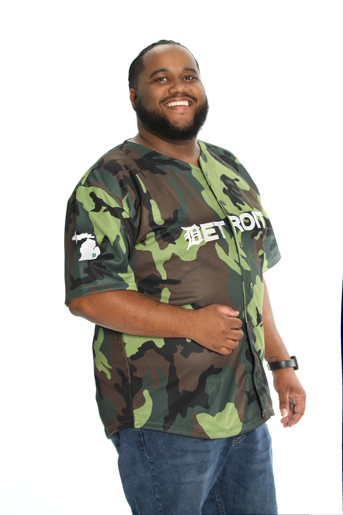Camo Baseball Jersey w/ White Letters