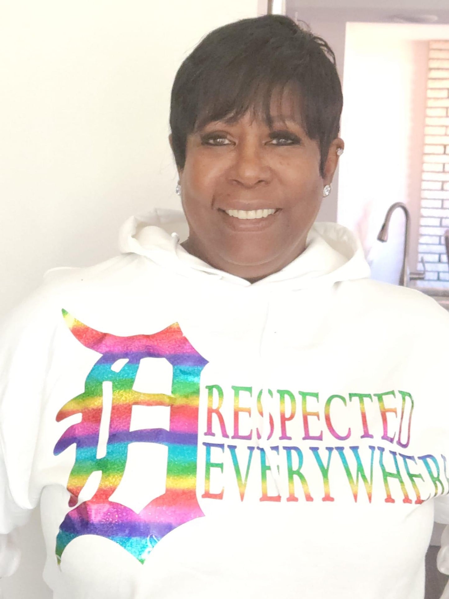 DRE Horizontal White w/ Rainbow Letters