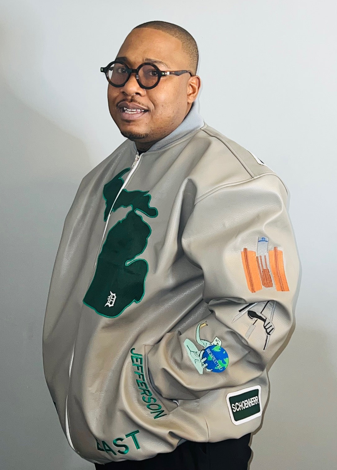 DRE Detroit Streets Leather Jacket (Gray