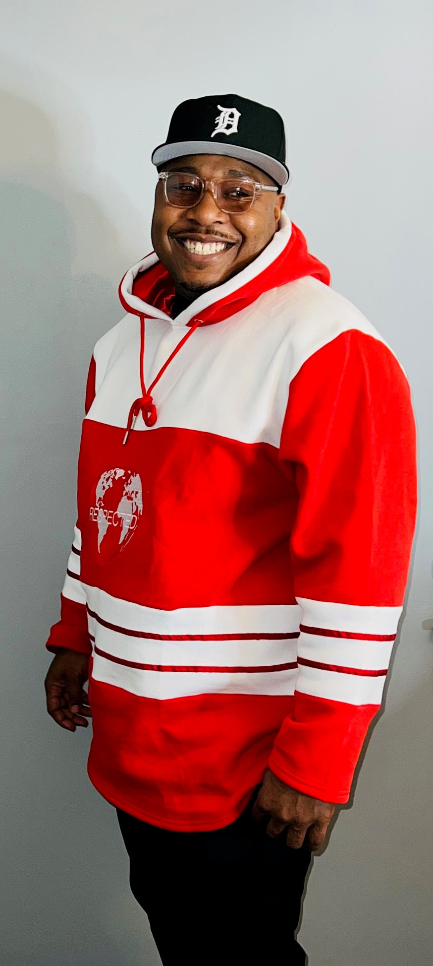 DRE Hockey Jersey Style Hoodie (Red/White)