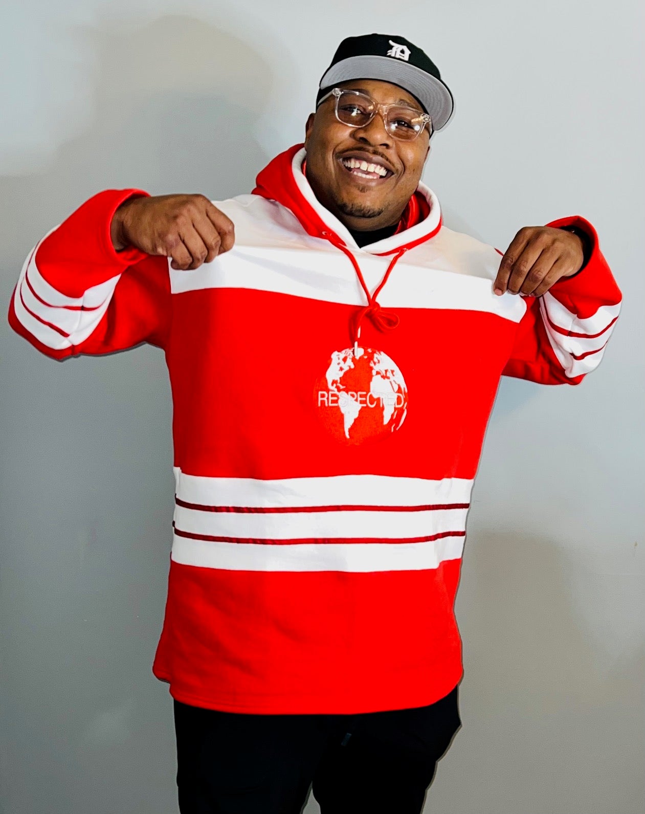 DRE Hockey Jersey Style Hoodie (Red/White)