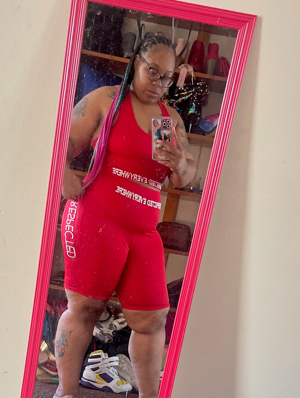 Respected Everywhere Yoga Shorts or Leggings (Red)