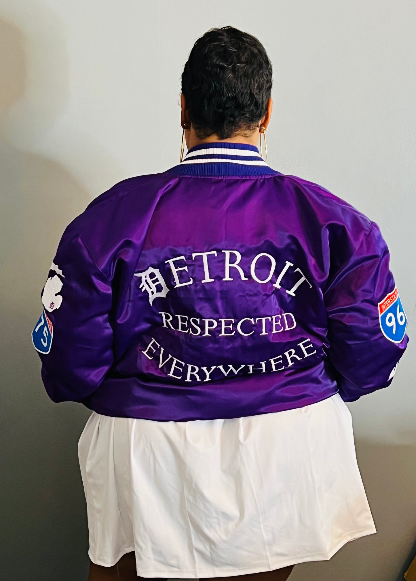 Detroit Day Satin Jacket (Purple)