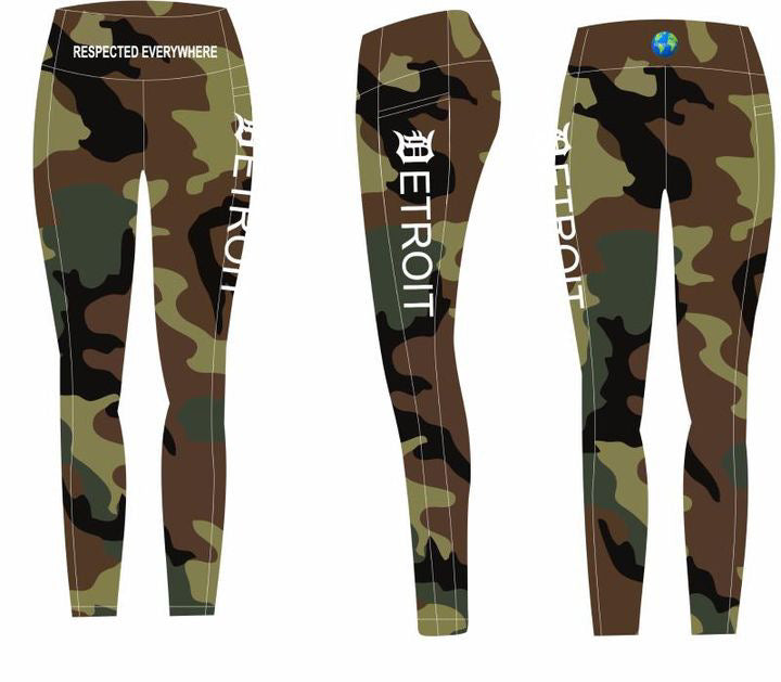 Detroit Yoga Shorts or Leggings (Camo)