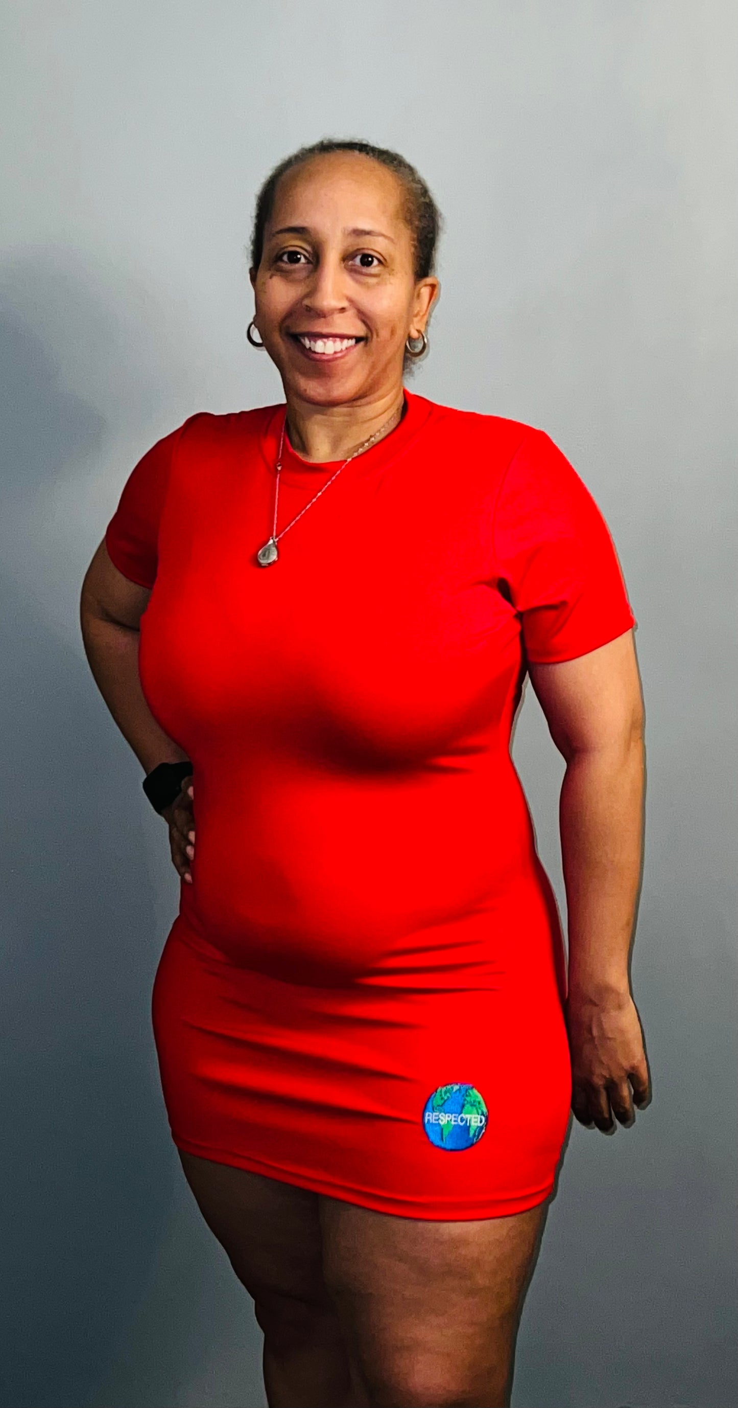 Fitted T-shirt Dress (Red)