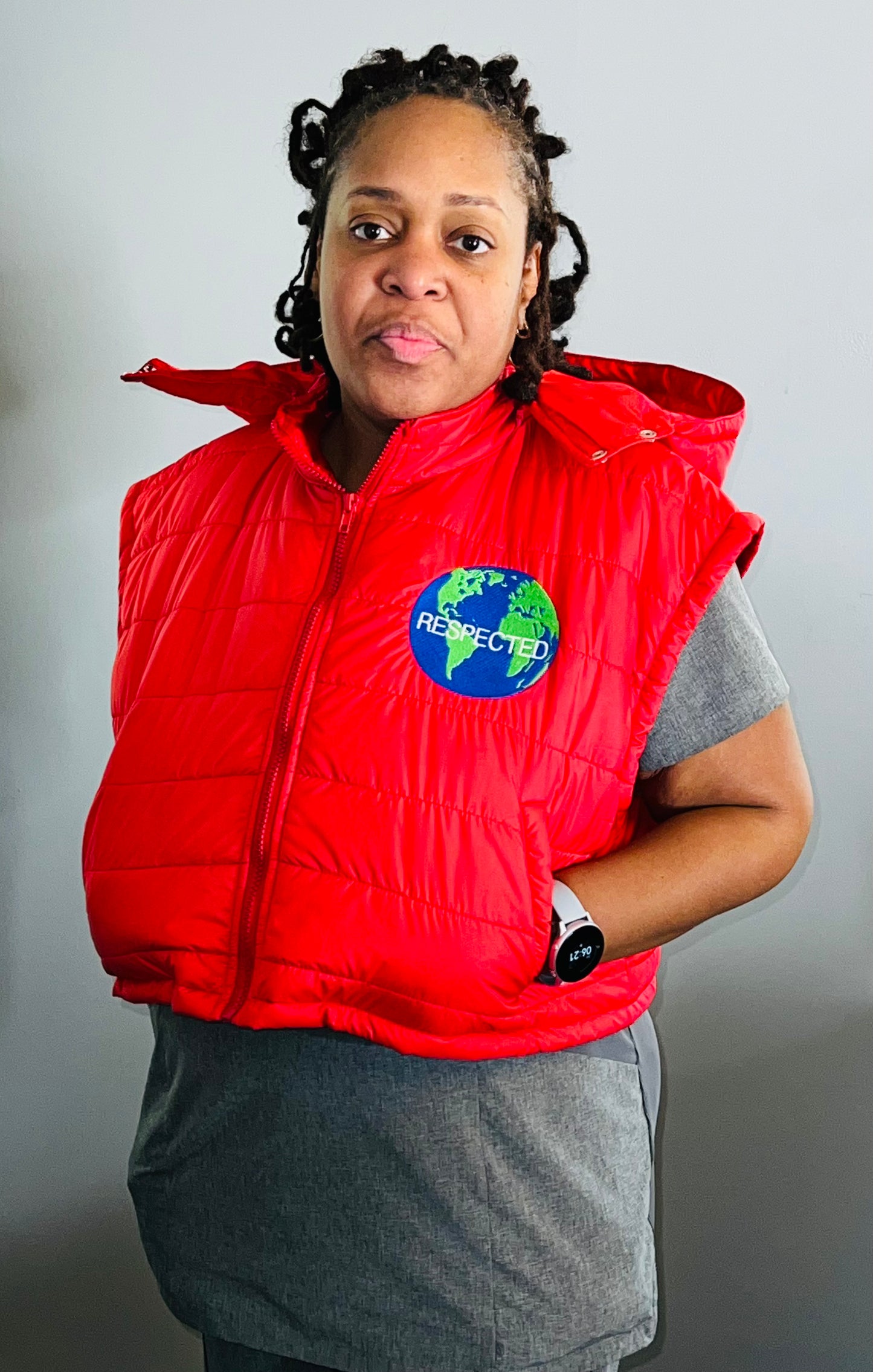 DRE Crop Top Vest (Red) w/ detachable hood
