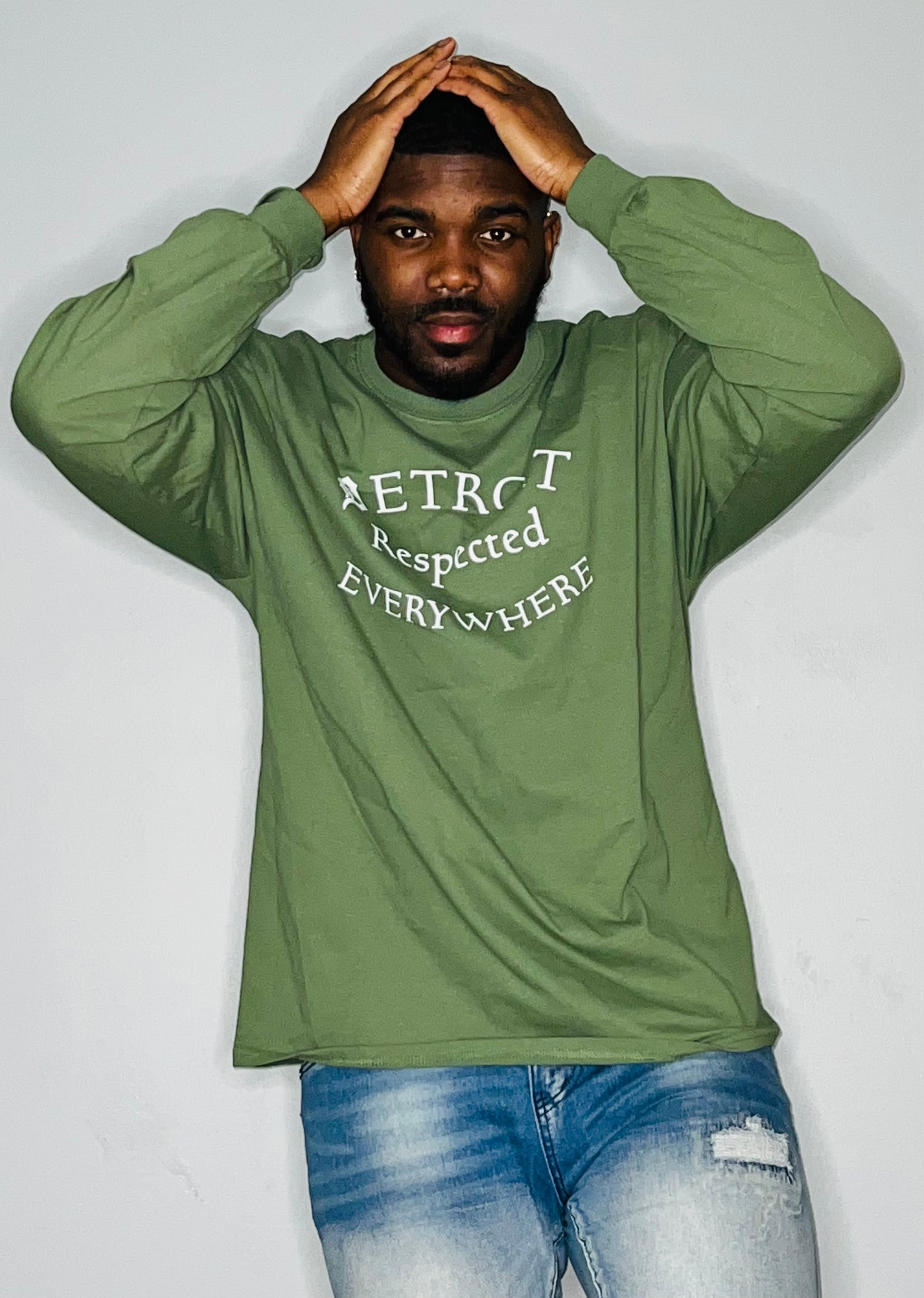 Half Moon Olive Green Long Sleeve Shirt