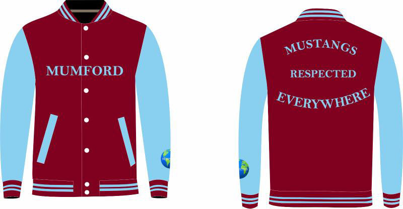 Detroit Mumford HS Burgundy w/ Baby Blue Sleeves