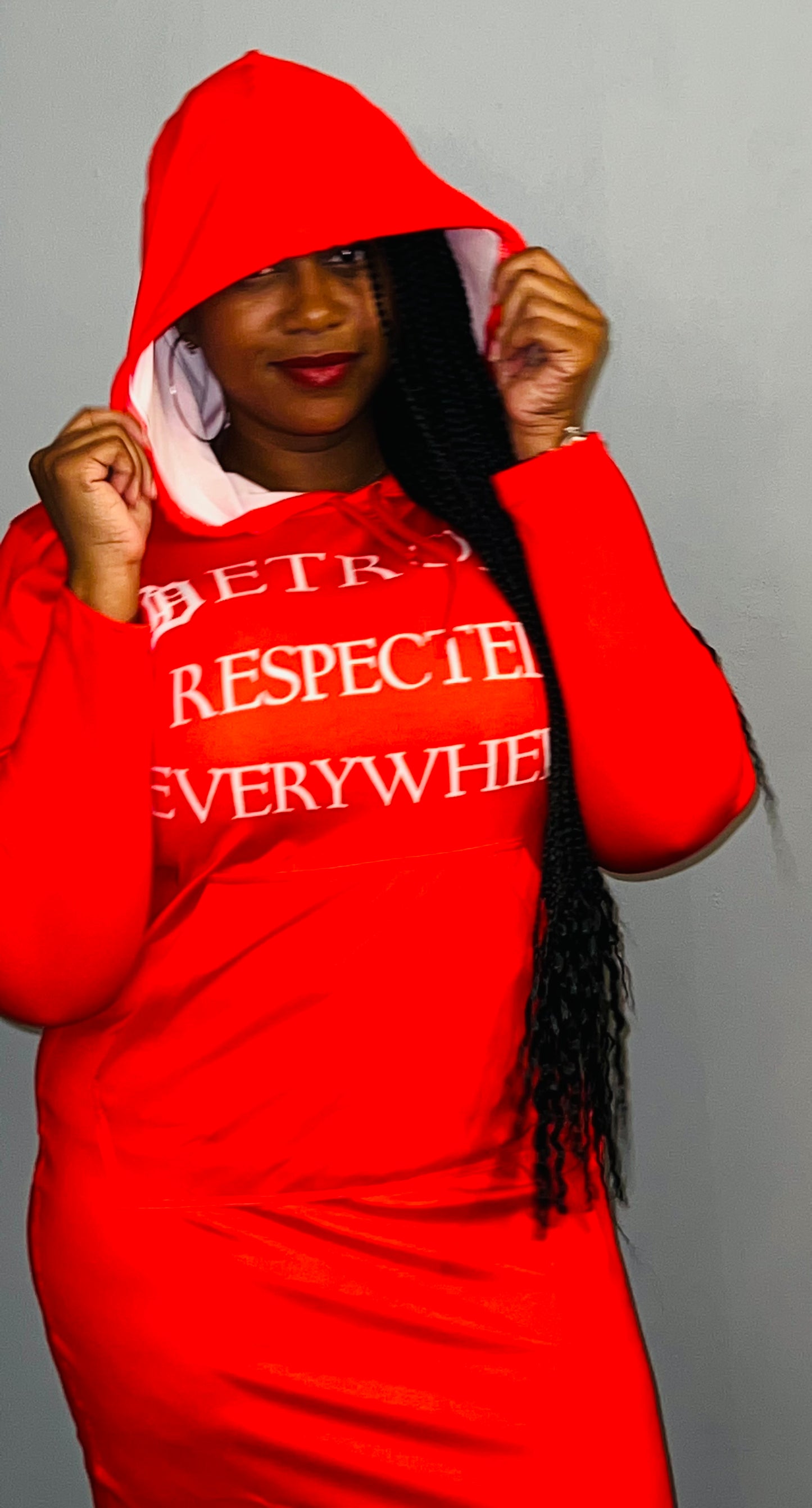 Fitted Red Hoodie Dress
