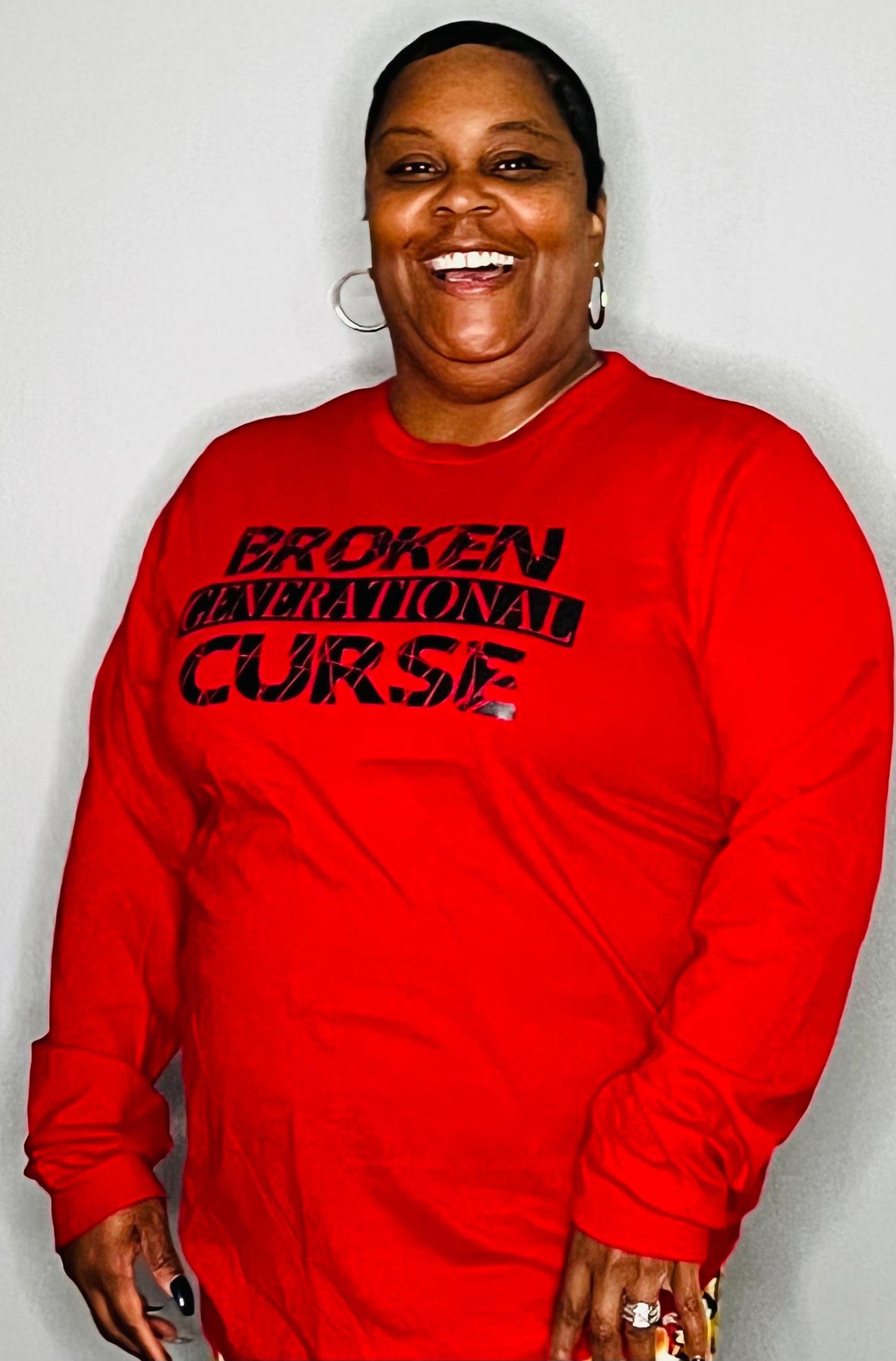 Broken Curse Long Sleeve Red w/ Black letters