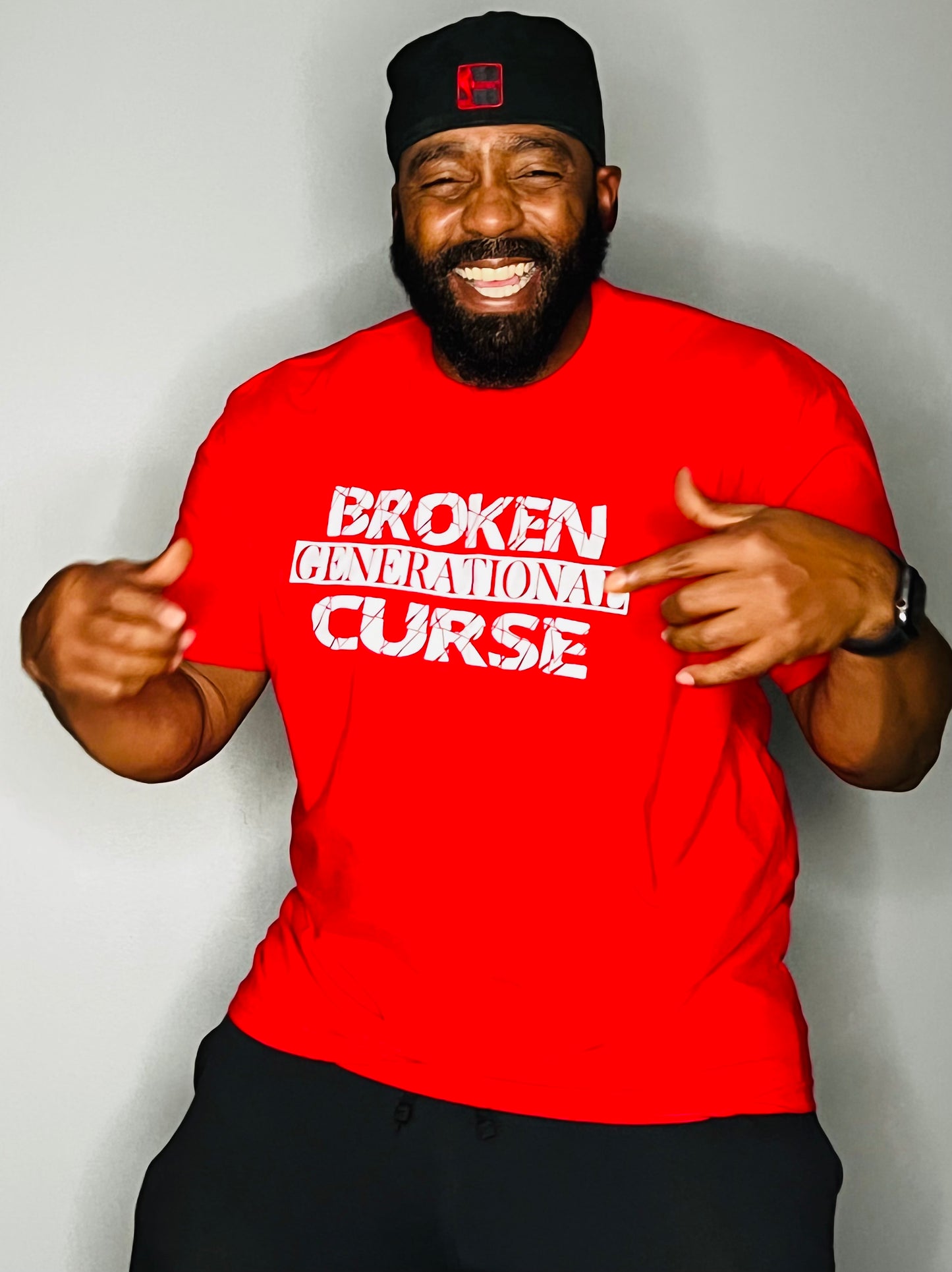 Broken Curse Red w/ White letters