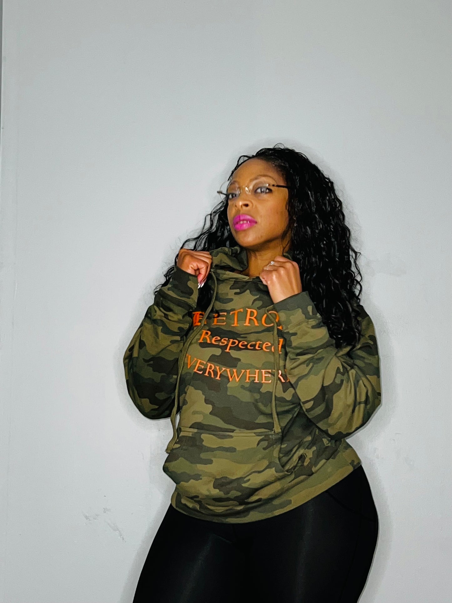 Half Moon Camo w/ Orange Letters