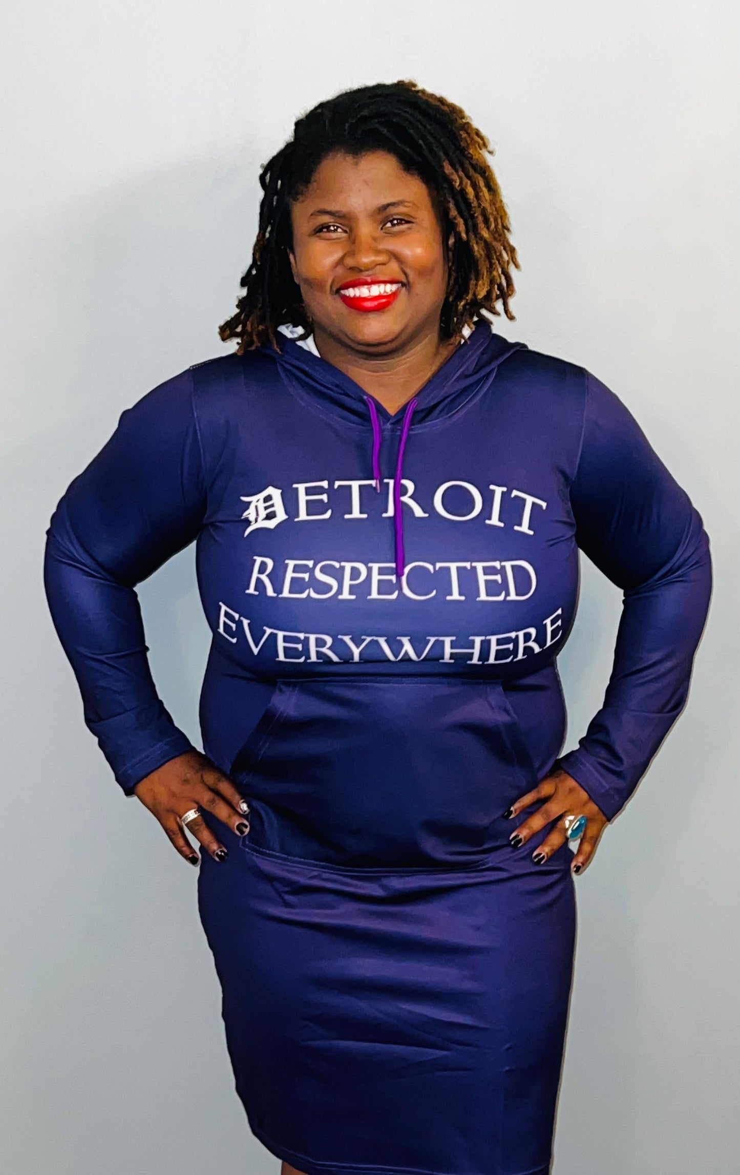 Fitted Purple Hoodie Dress