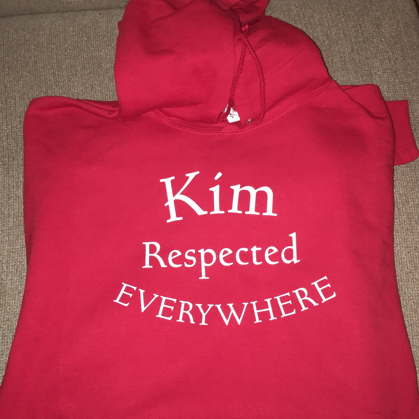Custom Half Moon Hoodie Red w/ White Letters